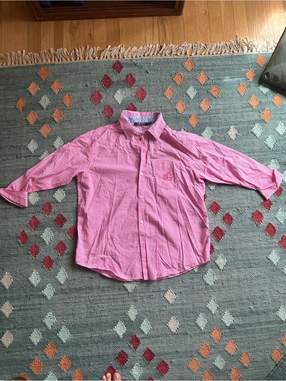 Ralph Lauren Pink Gingham Pajama Set